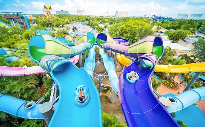 People Playing at Aquatica Orlando Water Slides