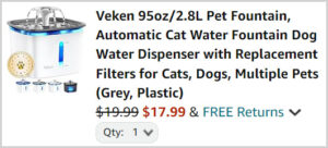 Pet Fountain at Checkout