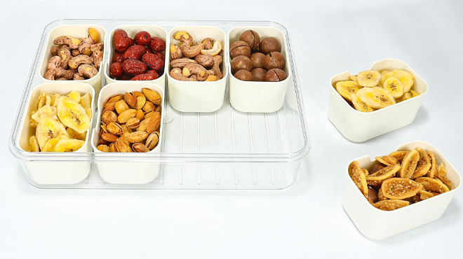 Plastic Beige Snack Box Container