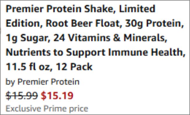 Premier Protein Shake 12 Pack checkout page