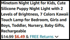 Puppy Night Light Order Summary