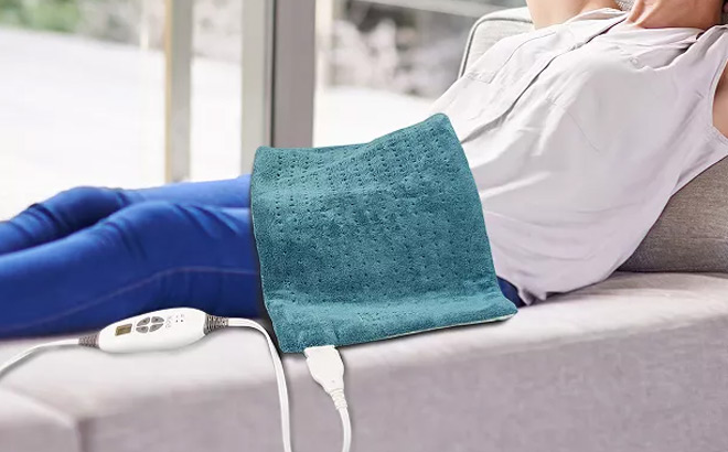 Pure Enrichment Deluxe Heating Pad in Aqua Color