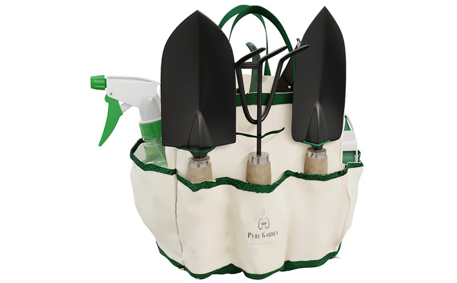 Pure Garden Tote Garden Tool 8 Piece Set