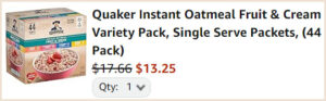 Quaker Instant Oatmeal at Checkout