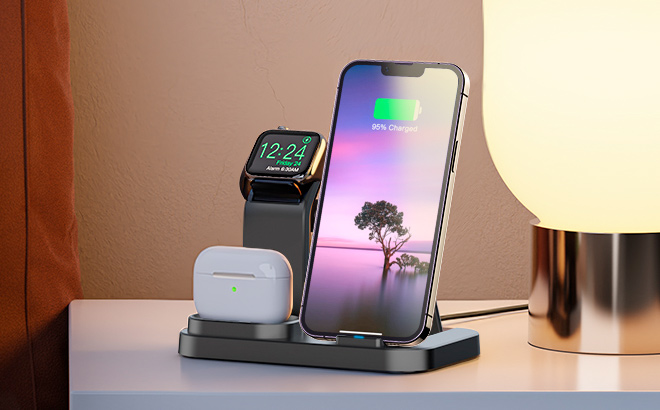 RJR 3 in 1 Wireless Charging Station for Apple Devices