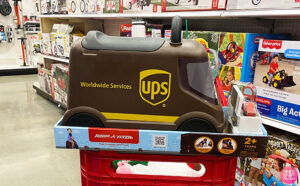 Radio Flyer UPS Delivery Truck Ride On on the Cart