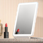 Rechargeable Travel Makeup Mirror on the Table