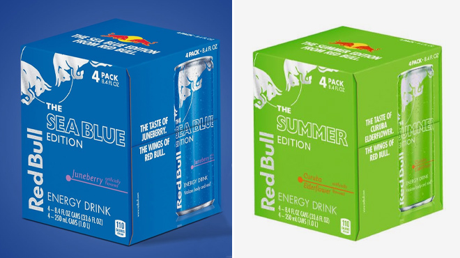 Red Bull Sea Blue Edition and Summer Edition Energy Drinks