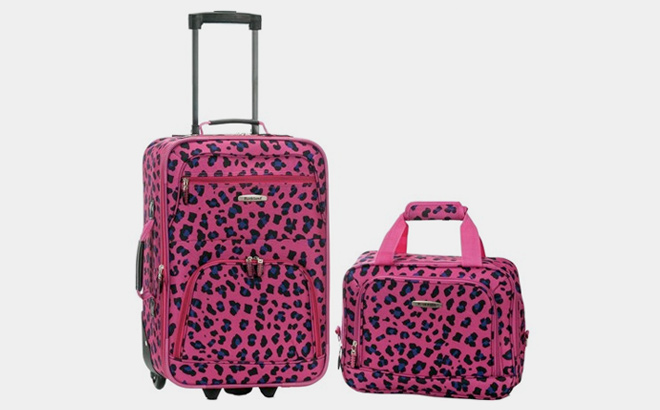 Rockland Fashion Softside Upright Luggage Set Expandable Telescopic Handle Wheel