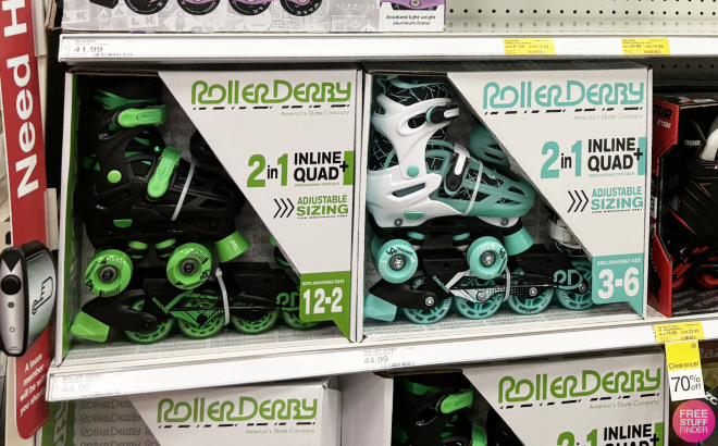 Roller Derby Adjustable Inline Quad Combo Skates