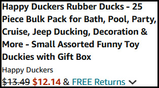 Rubber Ducks 25 Pack Order Summary