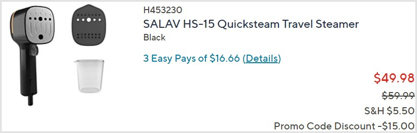 Salav Travel Steamer Checkout