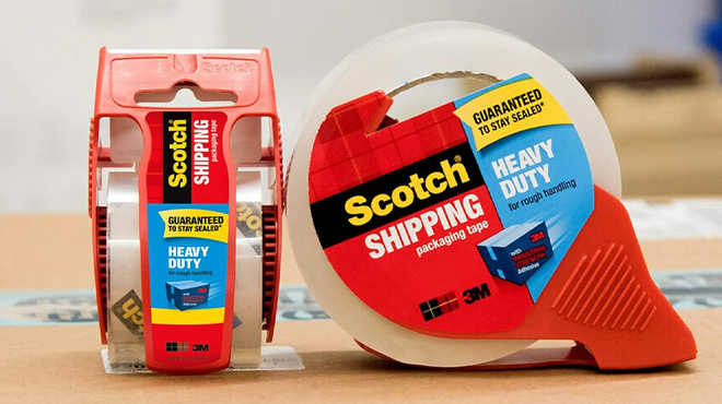 Scotch Heavy Duty Packaging 4 Tape Rolls with 4 Dispensers