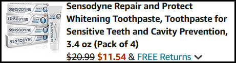 Sensodyne Repair and Protect Whitening Toothpaste Order Summary