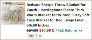 Sherpa Throw Blanket at Checkout