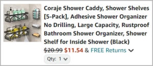 Shower Shelves at Checkout