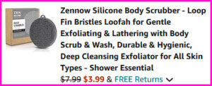 Silicone Body Scrubber Checkout Screen