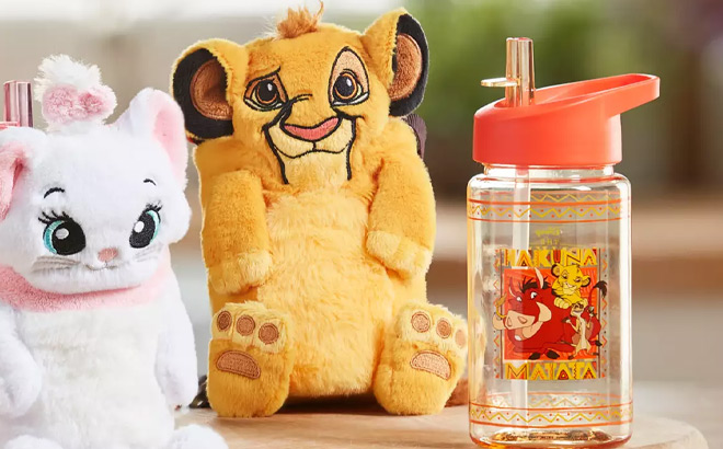 Simba Water Bottle with Plush Crossbody Carrier