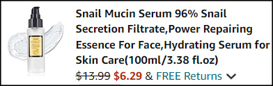 Snail Mucin Serum Checkout