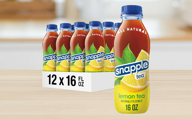 Snapple Lemon Tea 12 Pack on a Table 