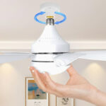 Socket Light Ceiling Fan White