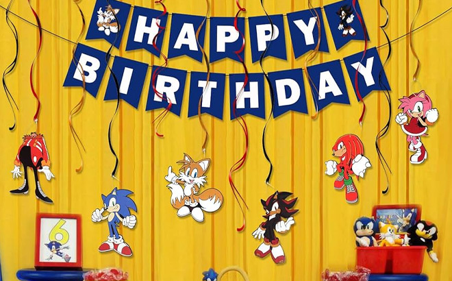 Sonic Hedgehog 14 Piece Birthday Decoration Set