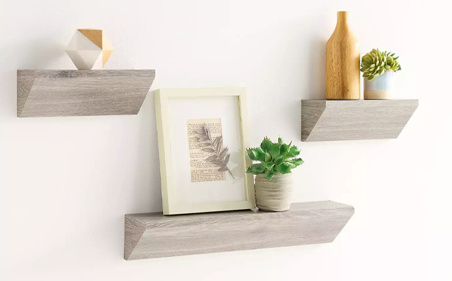 Sonoma Goods For Life Wall Shelf 3 Piece Set on a Table