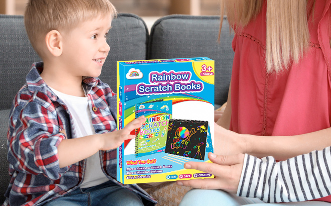 Space Rainbow Scratch Paper for Kids