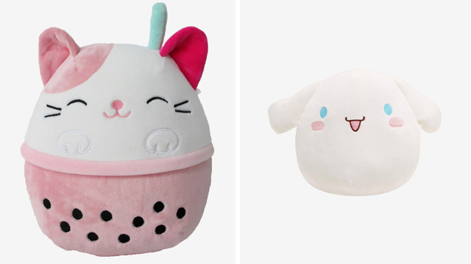 Squishmallows Cat In Boba Plush Hot Topic Exclusive and Squishmallows Cinnamoroll 8 Inch Plush