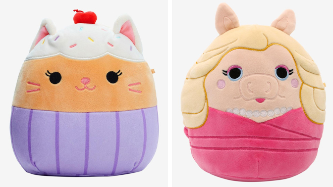 Squishmallows Sundae Cat Plush and Squishmallows Disney The Muppets Miss Piggy Plush