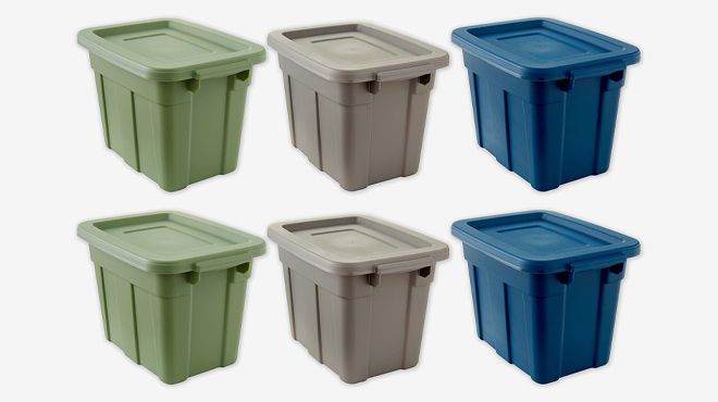 Stackable Storage Bins with Lids 6 pack