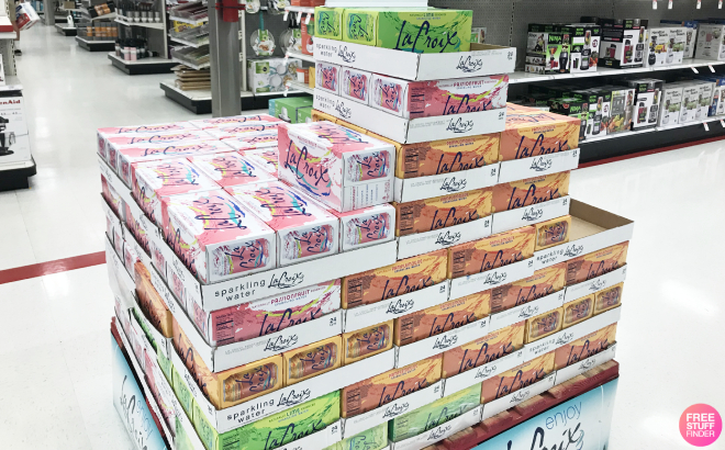 Stacked Packs of LaCroix Sparkling Water