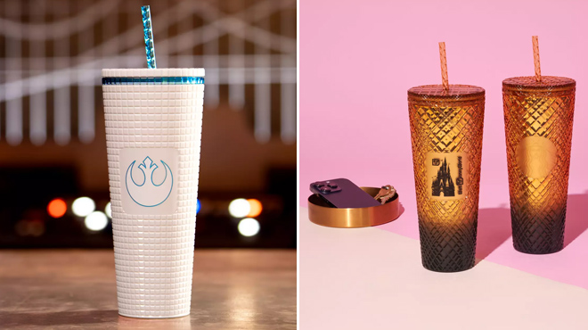 Star Wars Rebel Alliance and Walt Disney World Cinderella Starbucks Tumblers