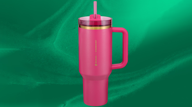 Starbucks Berry Pink Glitter Stanley Tumbler