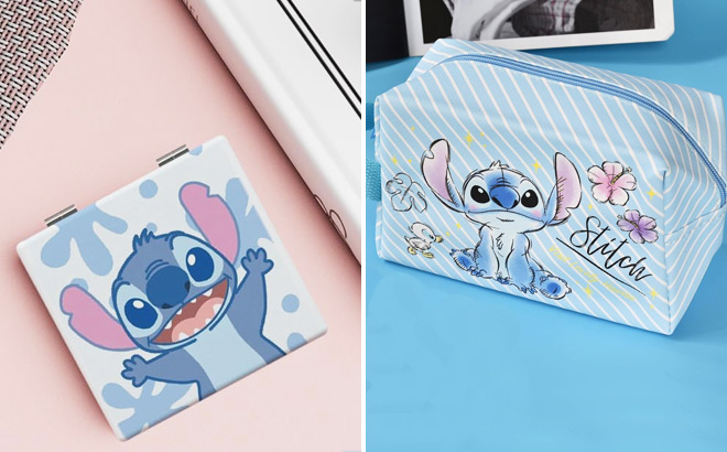 Stitch Travel Cosmetic Bag Mirror