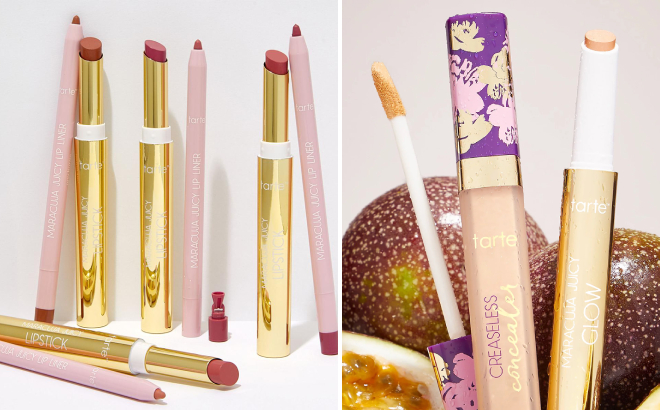 Tarte Maracuja Juicy Lip Liner and Lipstick Set and Juicy Glow Pen Creaseless Concealer