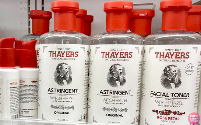 Thayers Original Witch Hazel Facial Toners on a Shelf