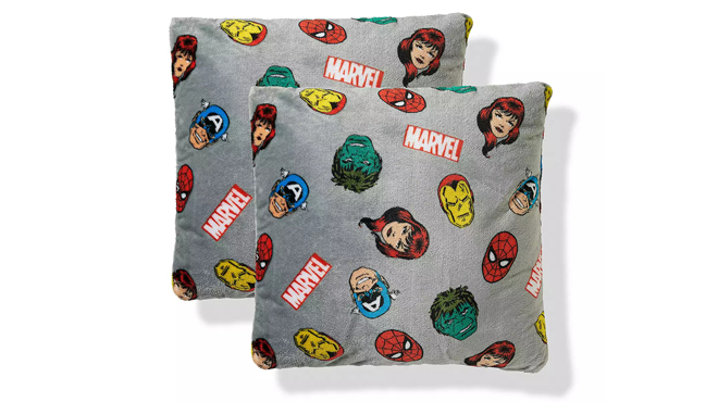 The Big One Marvel Print Plush Throw Pillow Set 2 Pack