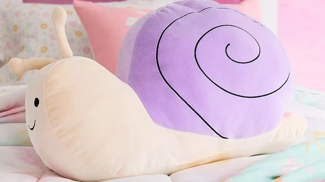 The Big One Purple Snail Squishy Throw Pillow