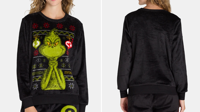 The Grinch Womens Minky Fleece Graphic Sleep Top