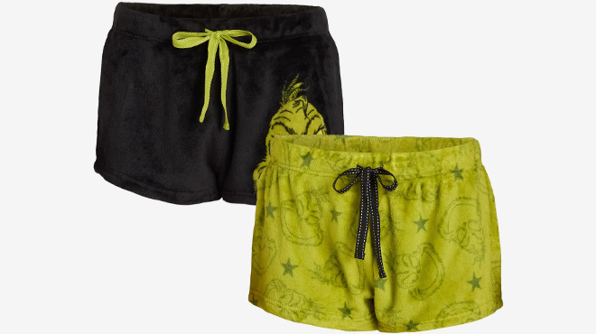 The Grinch Womens Velour Pajama Shorts 2 Pack