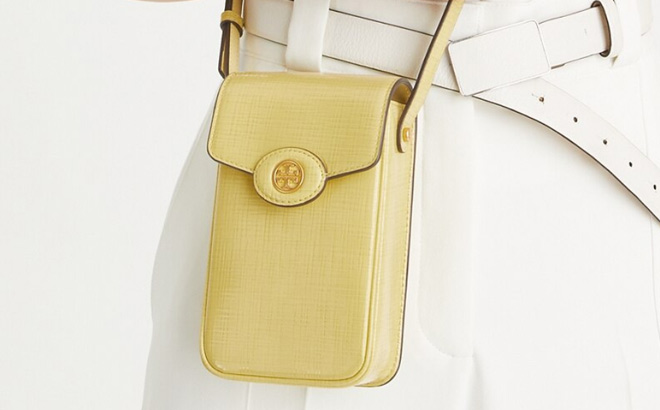 Tory Burch Robinson Crosshatched Phone Crossbody