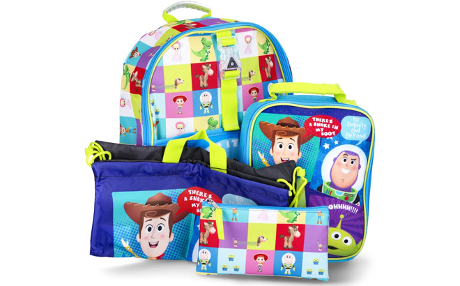 Toy Story Boys 14 Inch Preschool Light Up Backpack 4 Piece Set