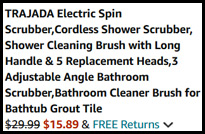 Trajada Electric Spin Scrubber Order Summary