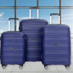 Travel House 3 Piece Hard Side Luggage Set in Navy Color