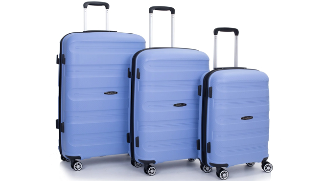 Travel House 3 Piece Hard Side Luggage Set in Purplish Blue