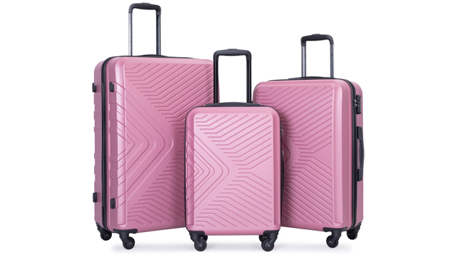 Travel House 3 Piece Hardshell Luggage Set in Pink