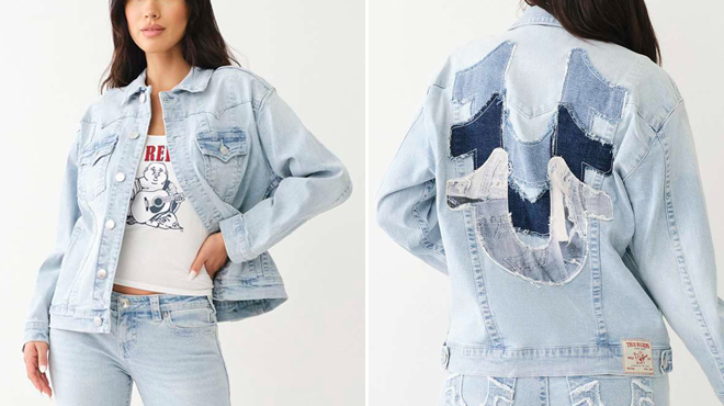 True Religion Jimmy Stacked Logo Denim Jacket