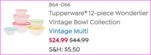 Tupperware 12 Piece Wonderlier Vintage Bowl Collection at Checkout