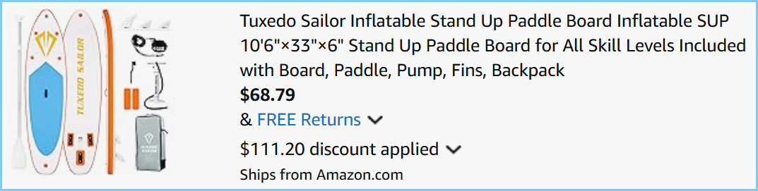 Tuxedo Paddle Board at Checkout